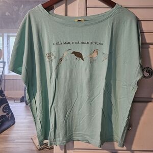 KEALOPIKO KIMONO TEE - SIZE SMALL - MANU PRINT - LIGHT BLUE COLOR